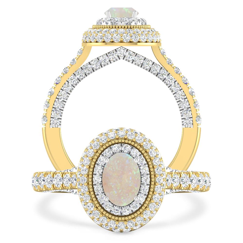 Yellow Gold/White Gold - Opal