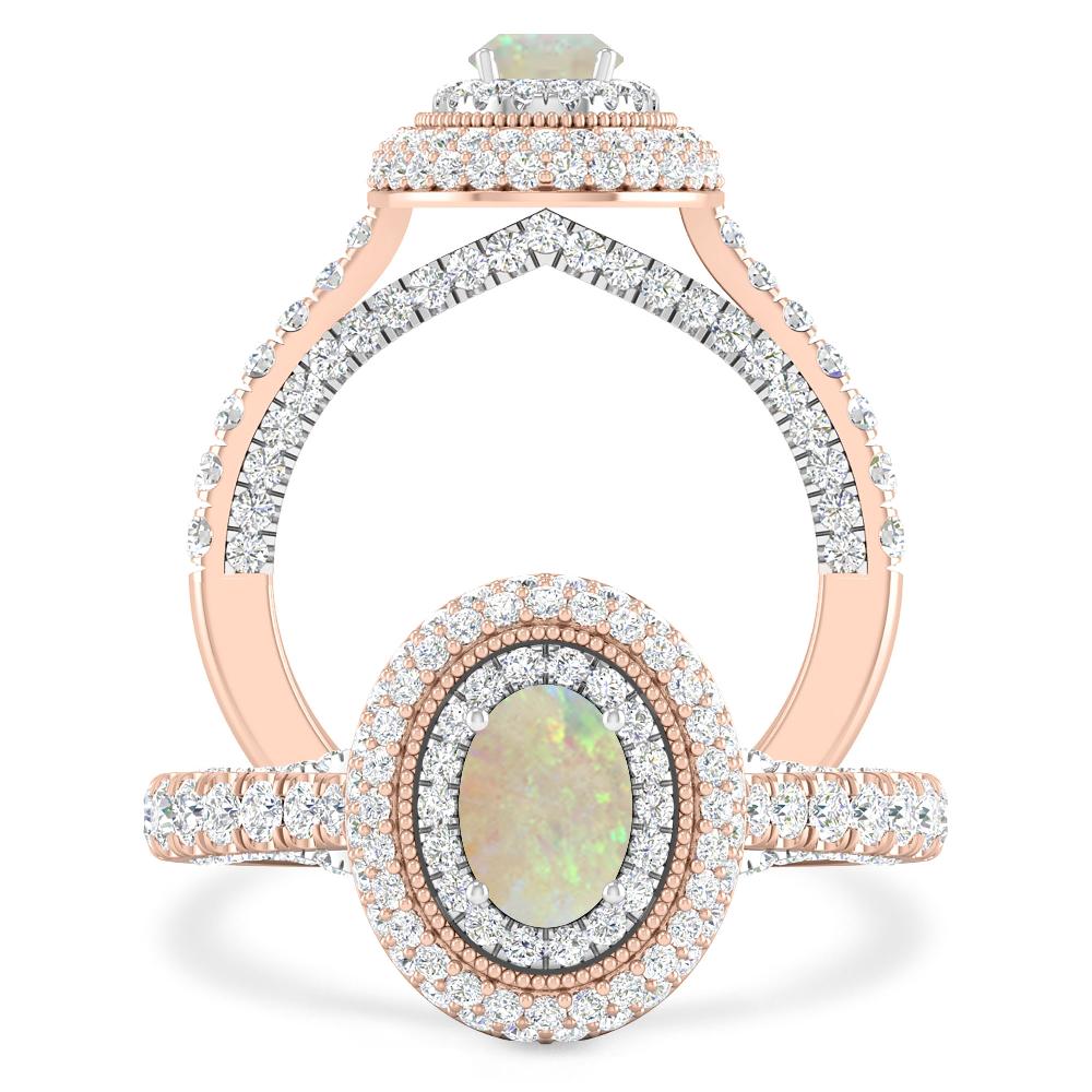 Rose Gold/White Gold - Opal