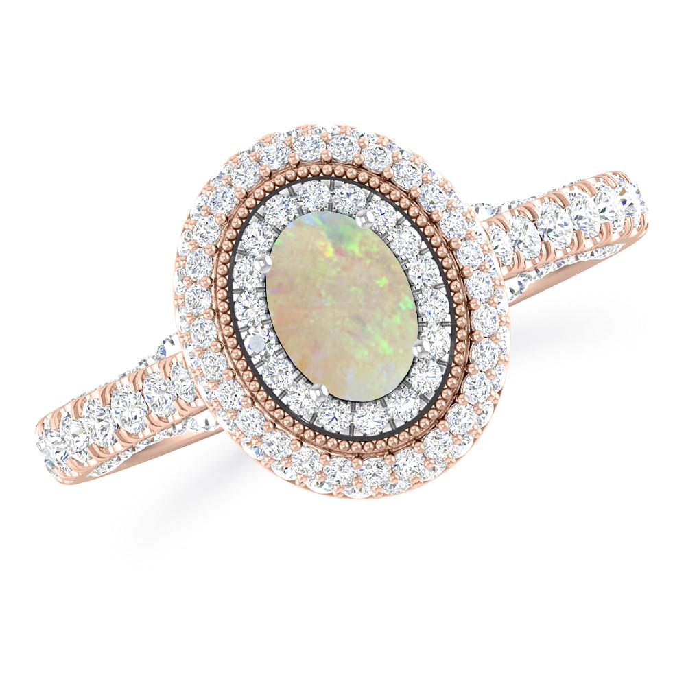 Rose Gold/White Gold - Opal