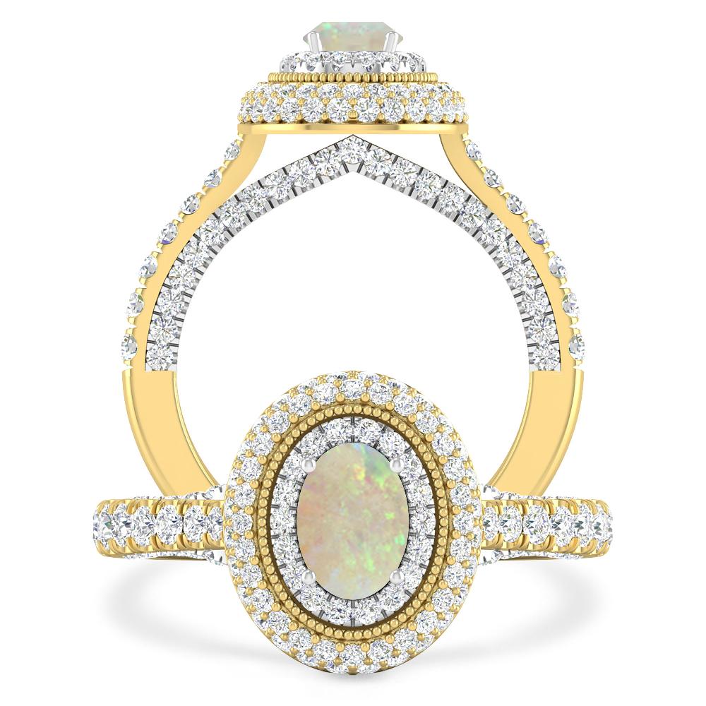 Yellow Gold/White Gold - Opal