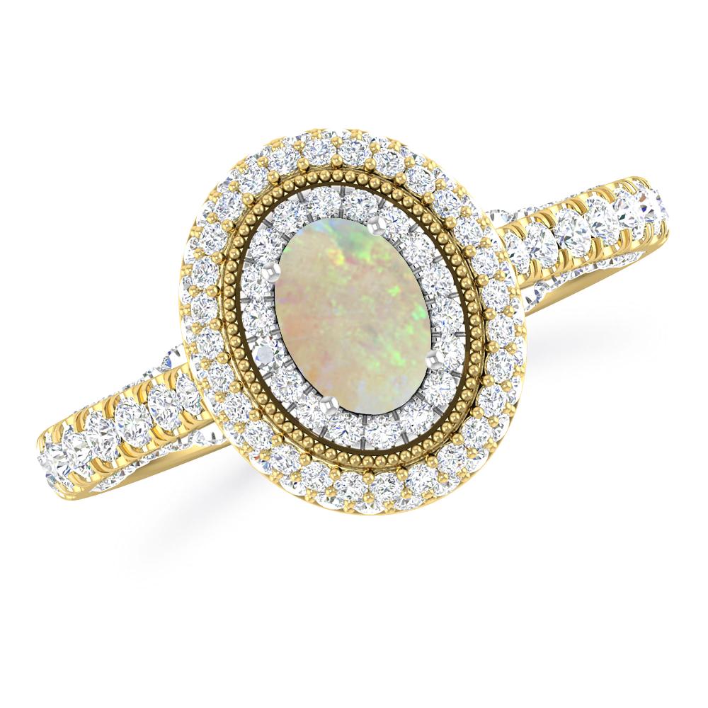 Yellow Gold/White Gold - Opal