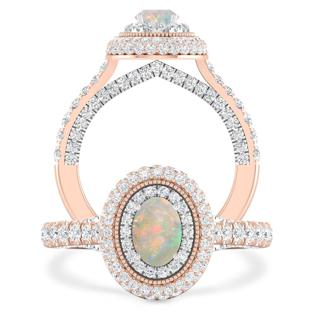 Rose Gold/White Gold - Opal