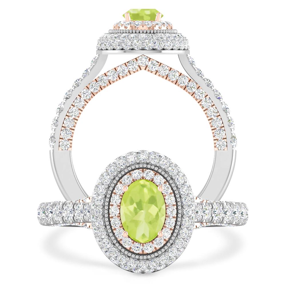 White Gold/Rose Gold - Peridot