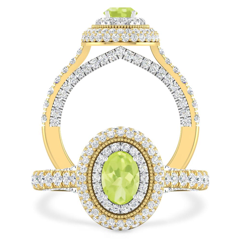 Yellow Gold/White Gold - Peridot