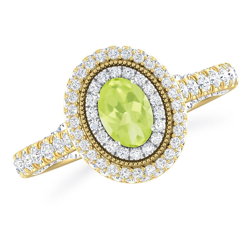 Yellow Gold/White Gold - Peridot