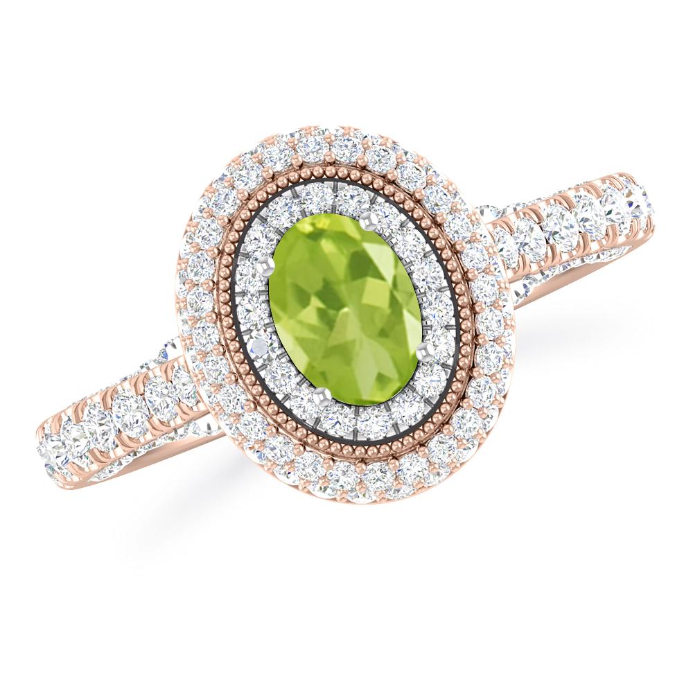 Rose Gold/White Gold - Peridot