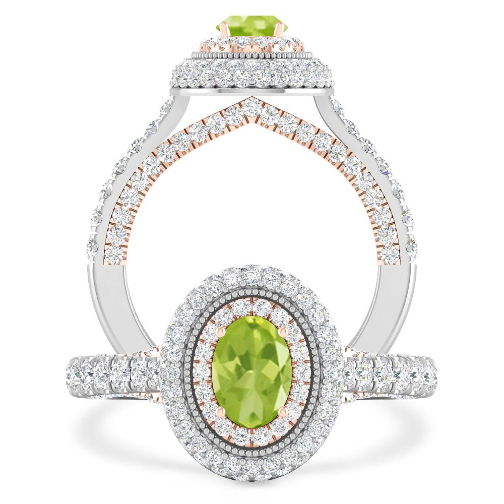 White Gold/Rose Gold - Peridot