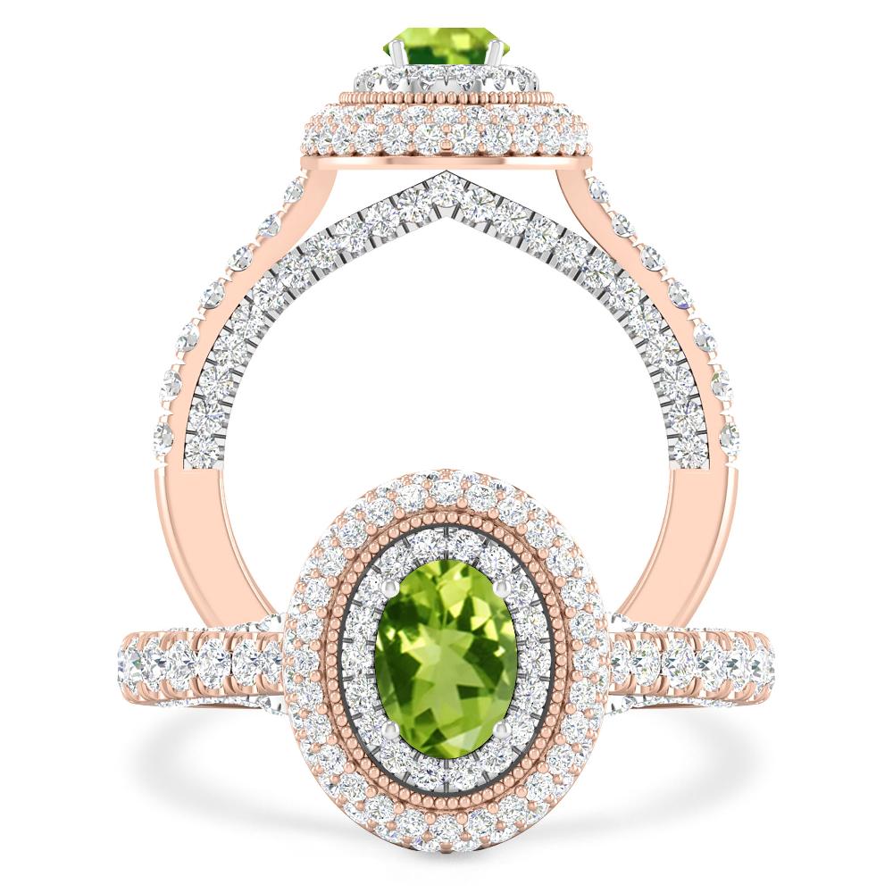 Rose Gold/White Gold - Peridot