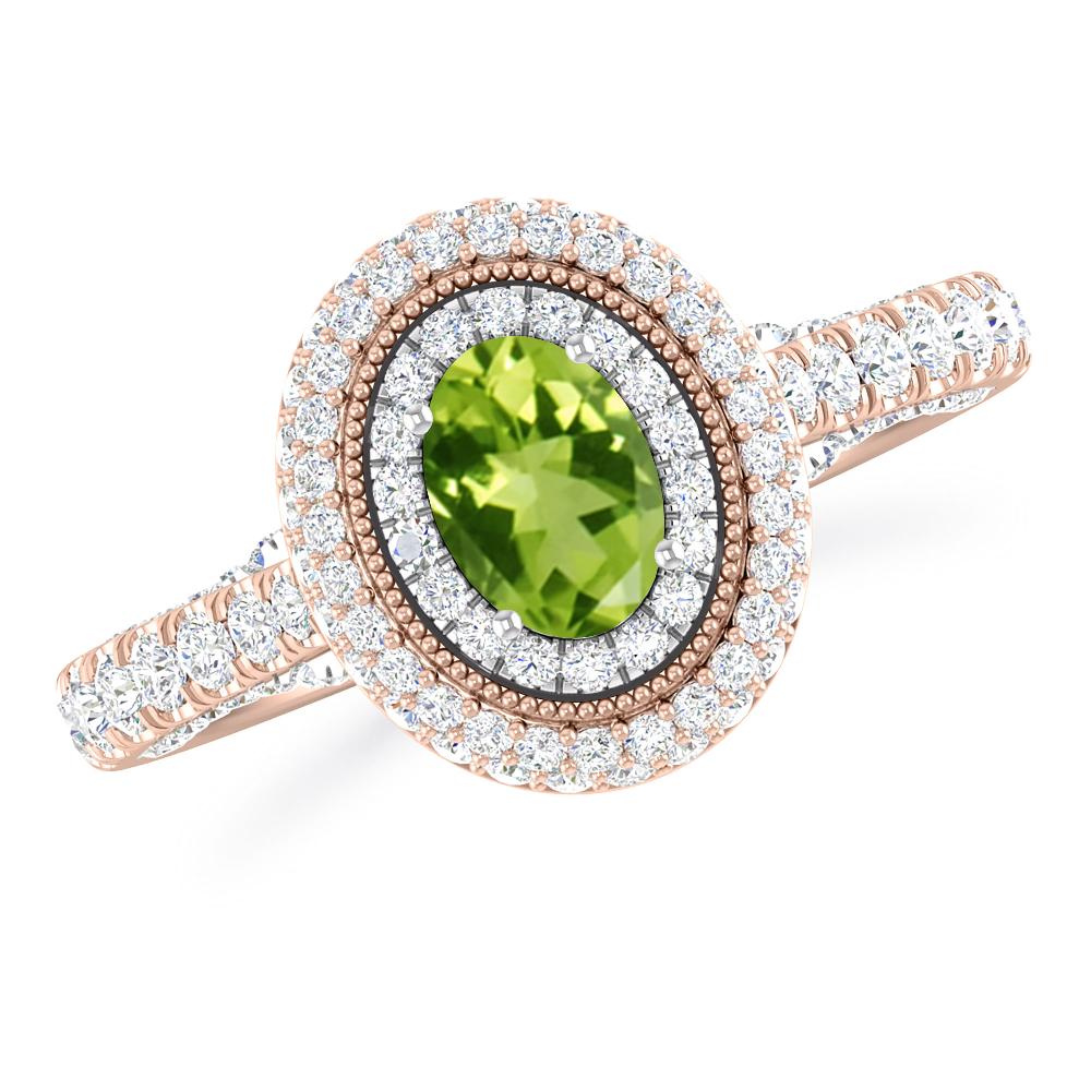 Rose Gold/White Gold - Peridot