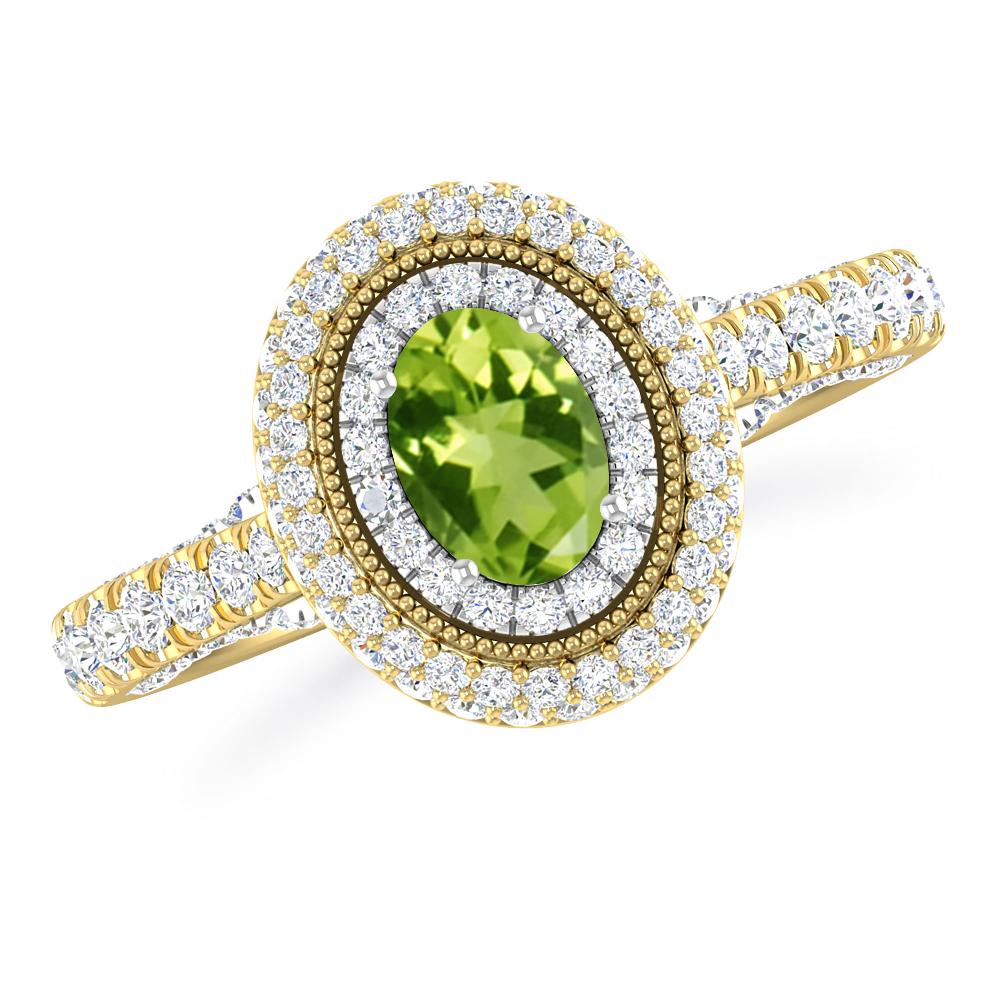 Yellow Gold/White Gold - Peridot