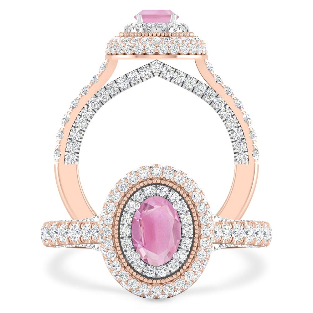 Rose Gold/White Gold - Pink Tourmaline