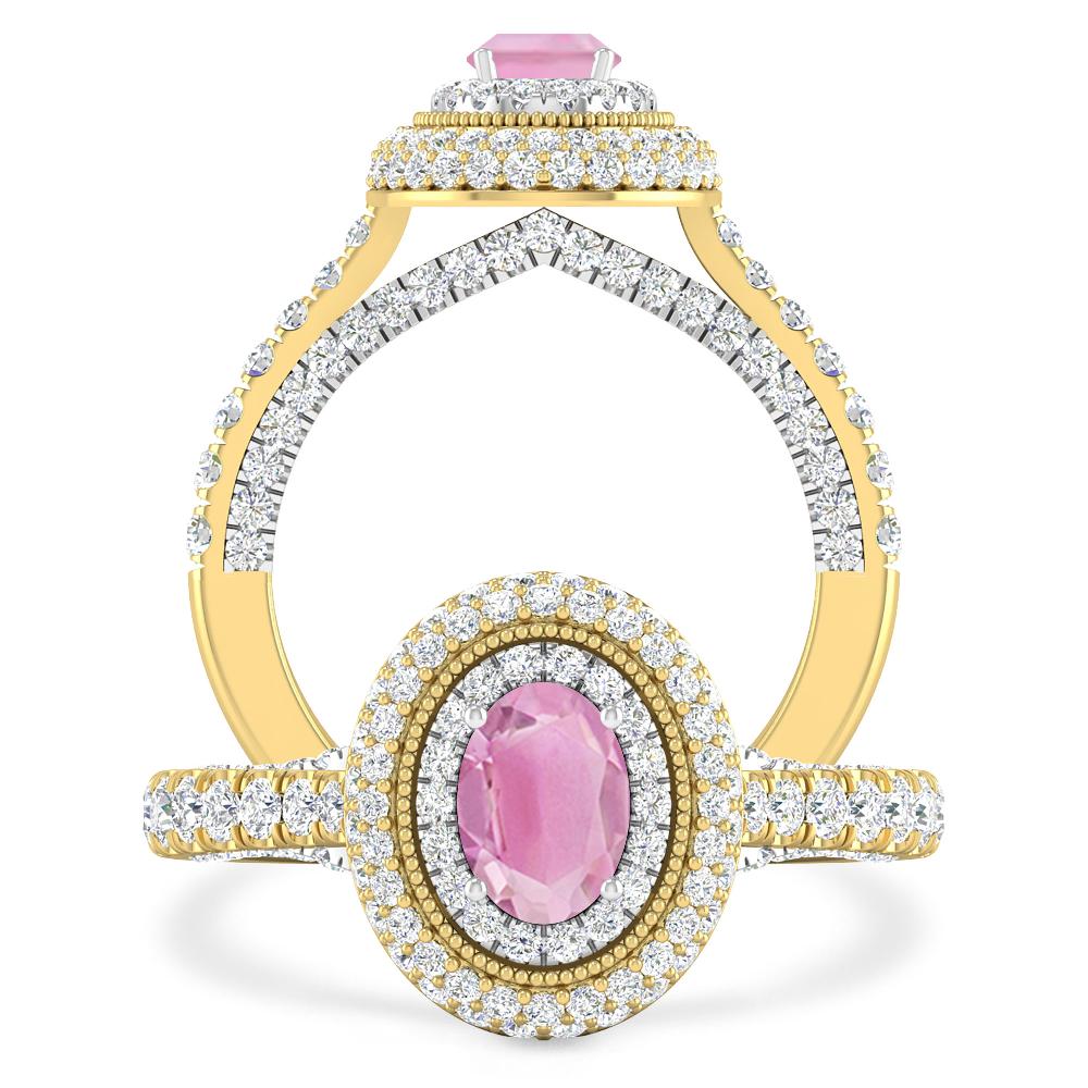 Yellow Gold/White Gold - Pink Tourmaline