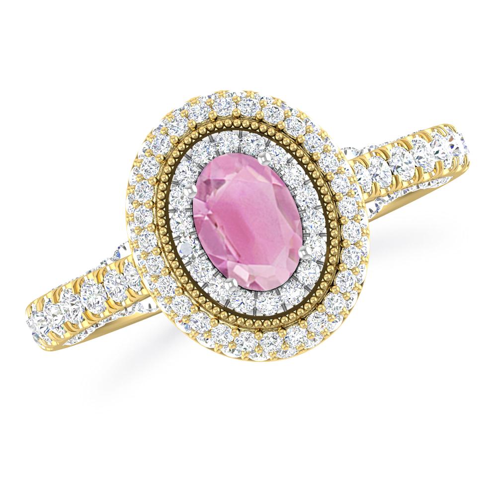 Yellow Gold/White Gold - Pink Tourmaline