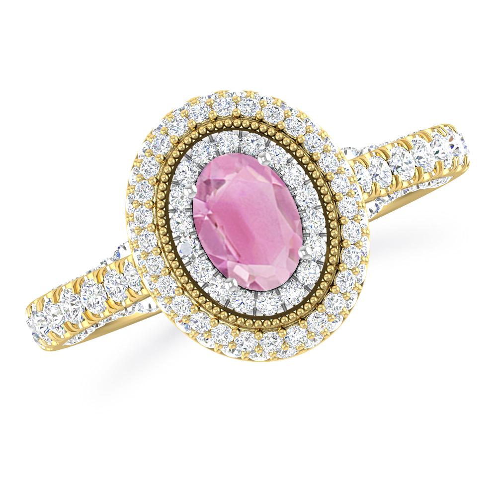 Yellow Gold - Pink Tourmaline