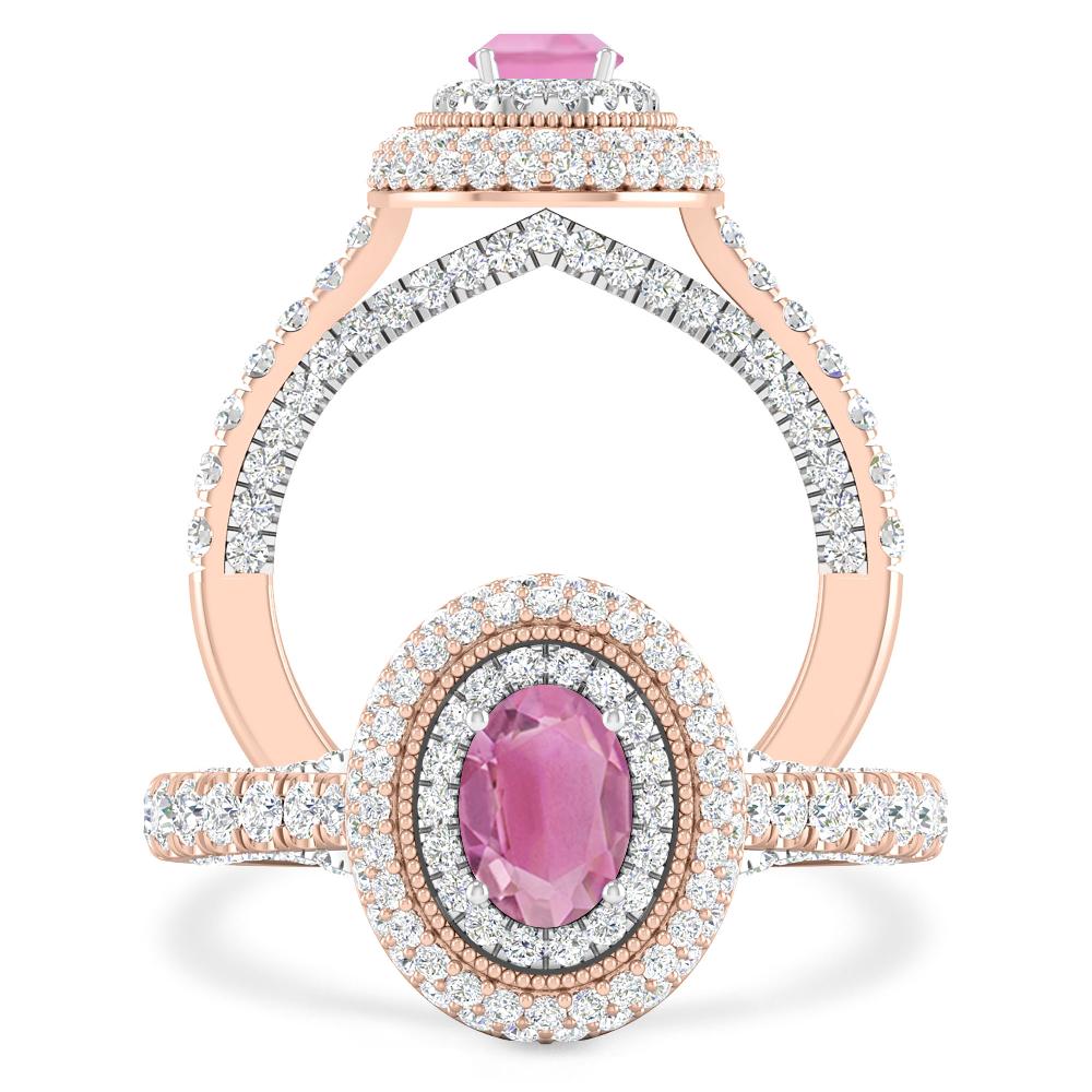 Rose Gold/White Gold - Pink Tourmaline