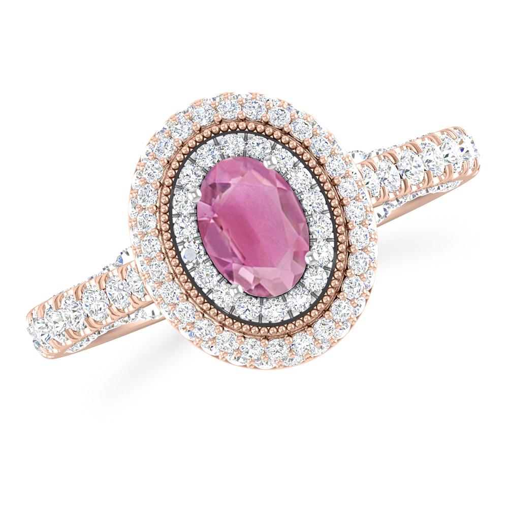 Rose Gold/White Gold - Pink Tourmaline