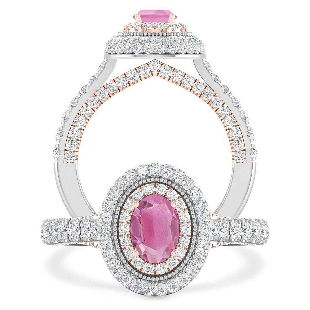 White Gold/Rose Gold - Pink Tourmaline