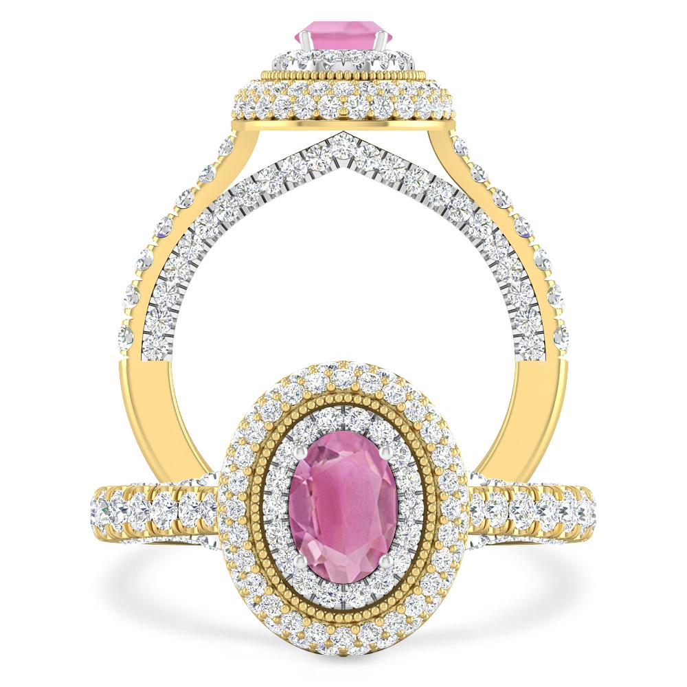 Yellow Gold/White Gold - Pink Tourmaline