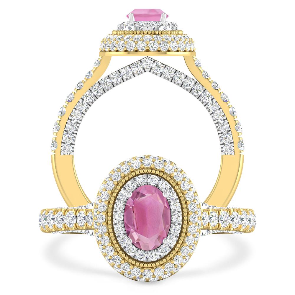 Yellow Gold - Pink Tourmaline