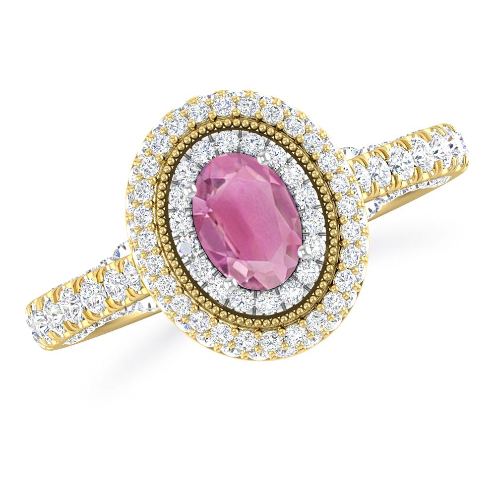 Yellow Gold - Pink Tourmaline