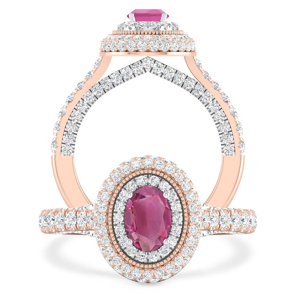 Rose Gold/White Gold - Pink Tourmaline