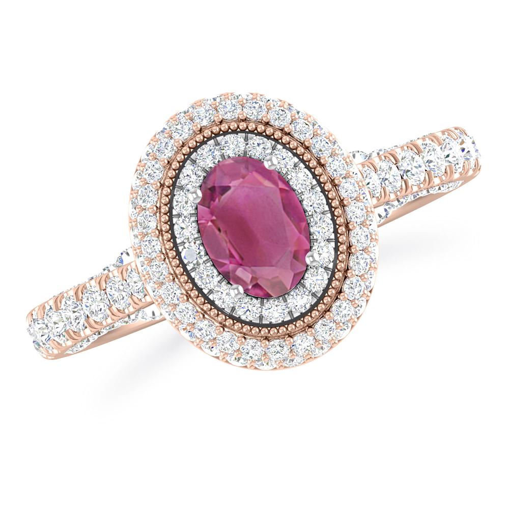 Rose Gold/White Gold - Pink Tourmaline