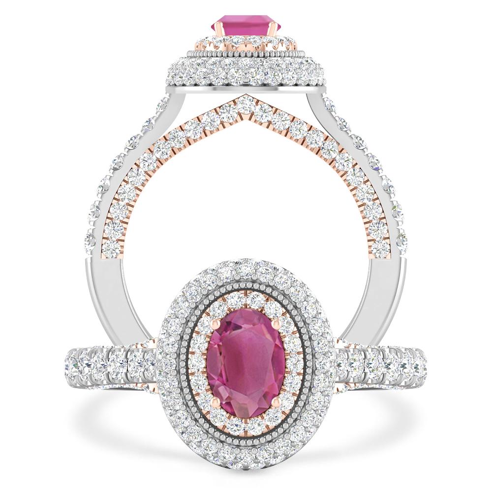 White Gold/Rose Gold - Pink Tourmaline