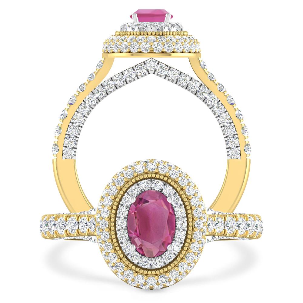 Yellow Gold/White Gold - Pink Tourmaline