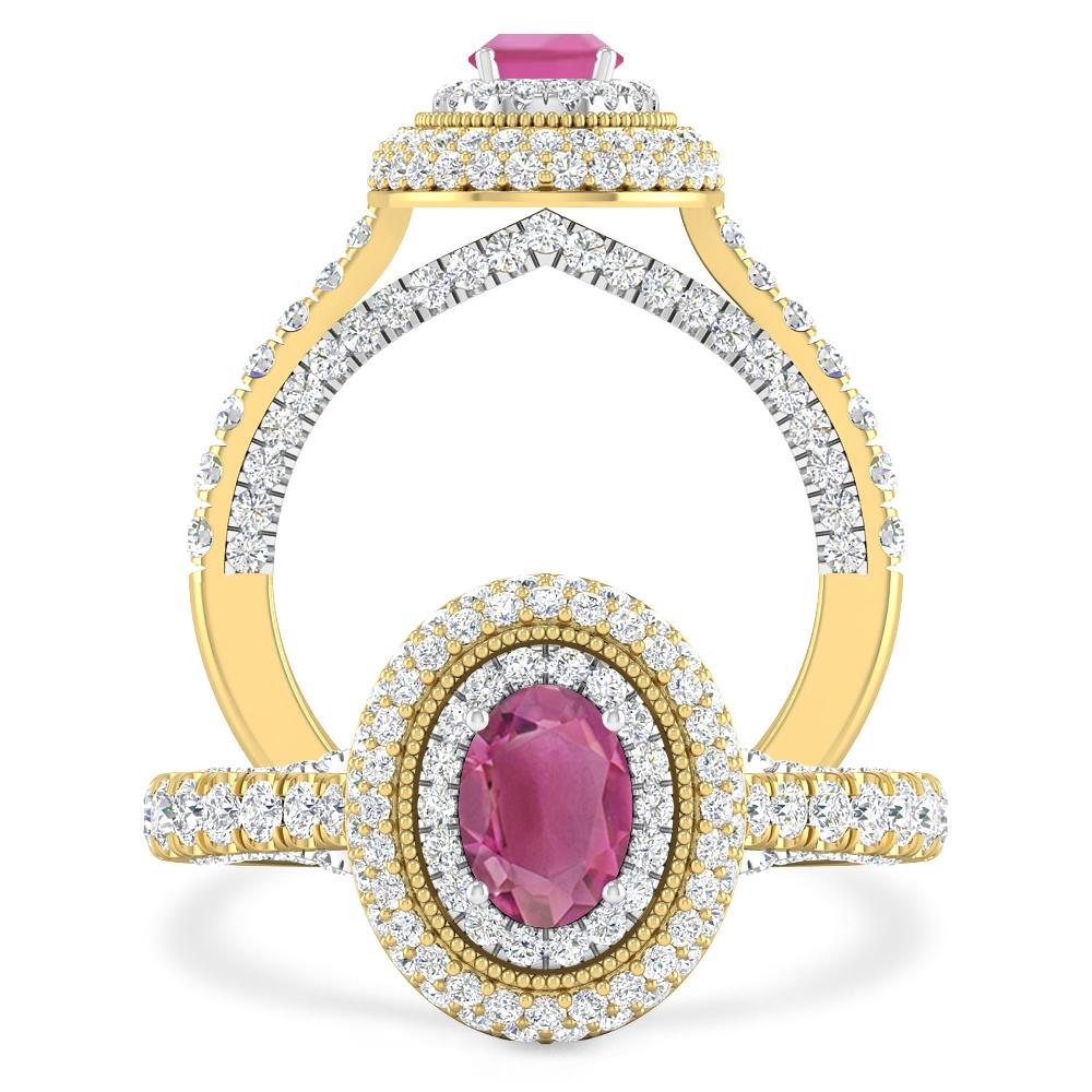 Yellow Gold - Pink Tourmaline