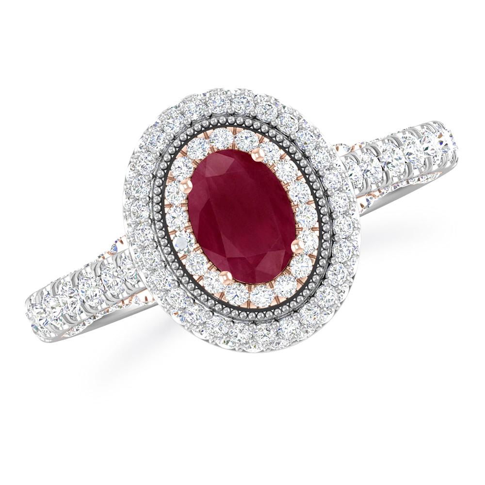 White Gold/Rose Gold - Ruby