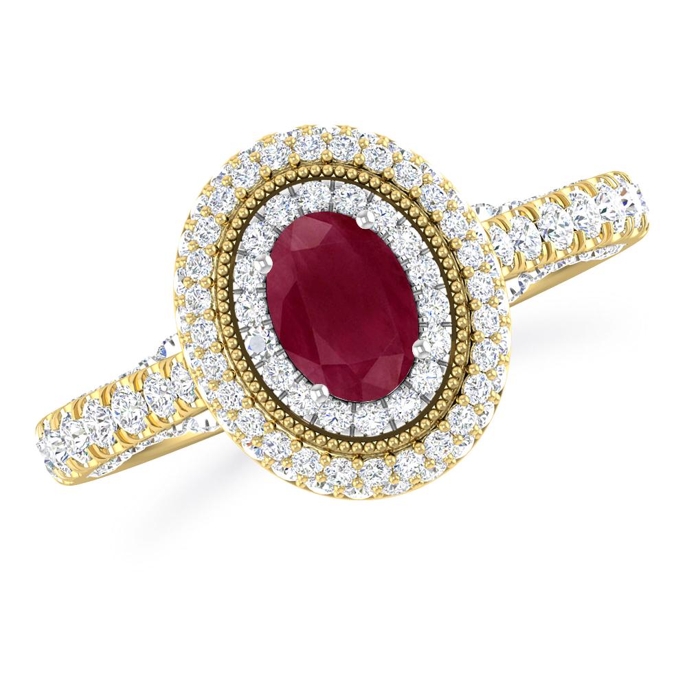 Yellow Gold/White Gold - Ruby