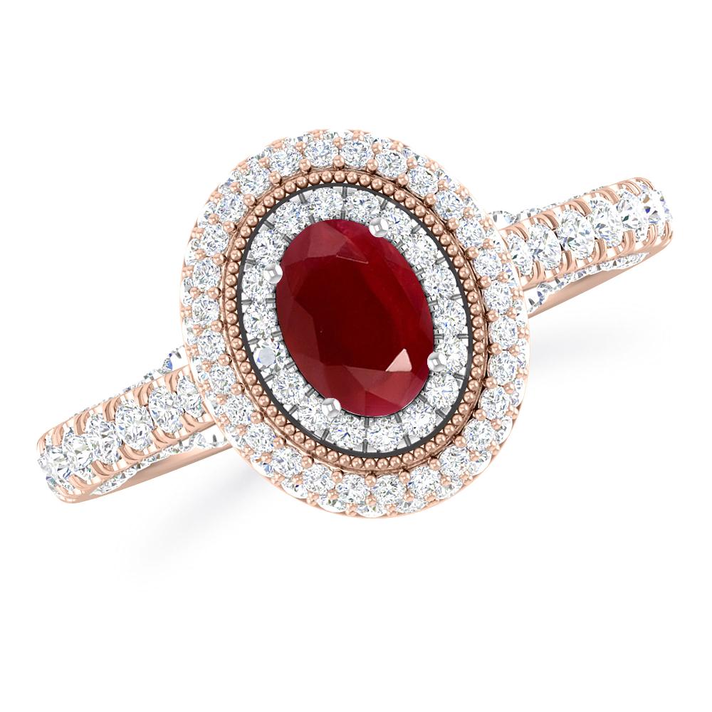 Rose Gold/White Gold - Ruby