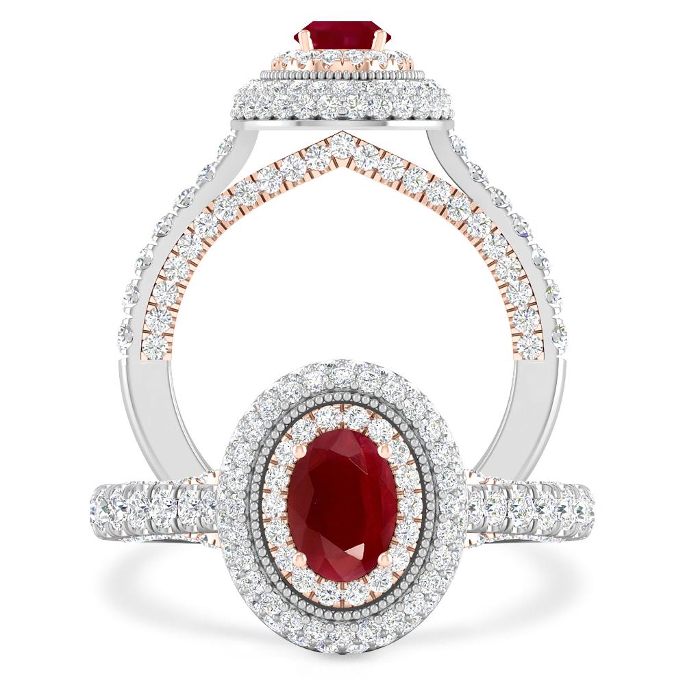 White Gold/Rose Gold - Ruby