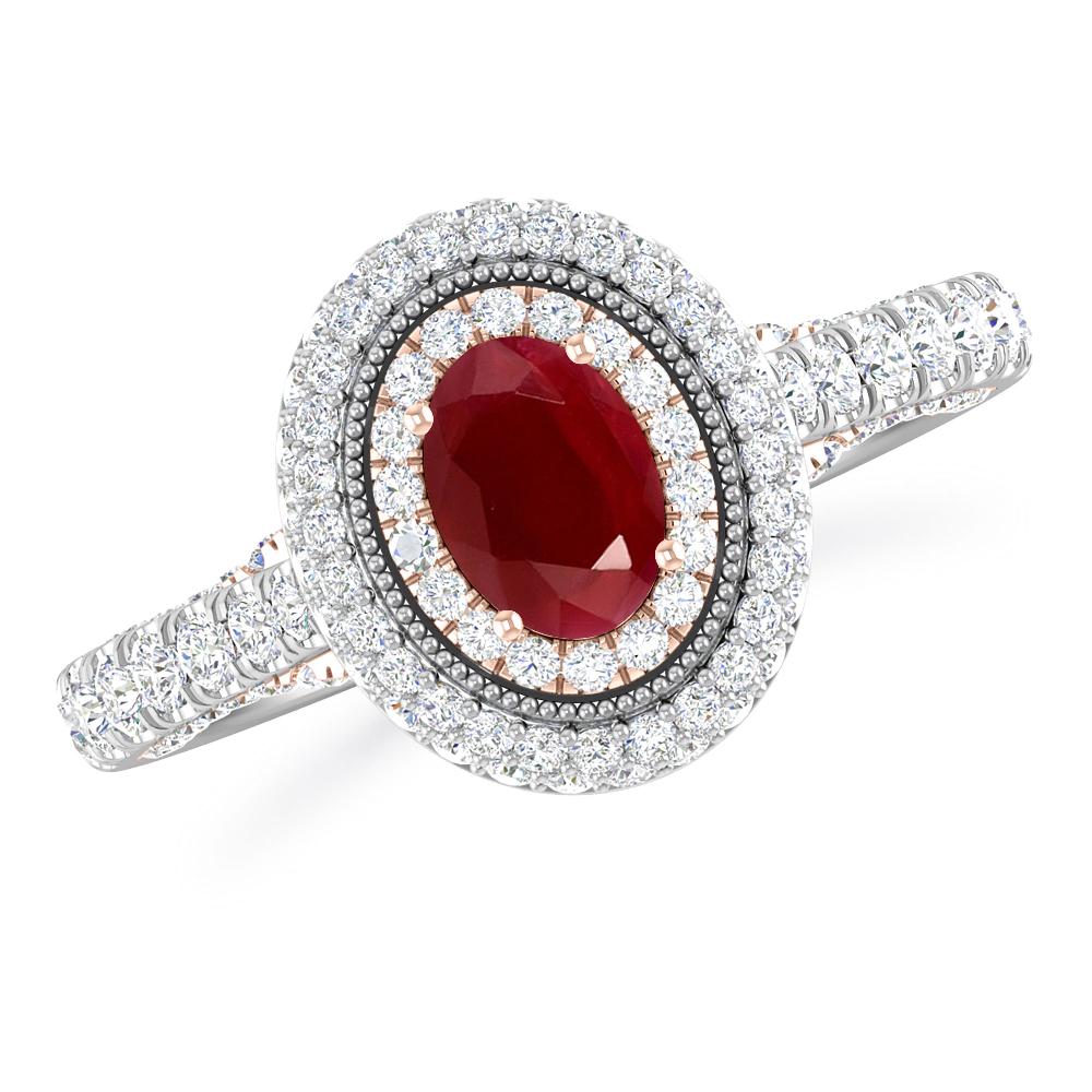 White Gold/Rose Gold - Ruby