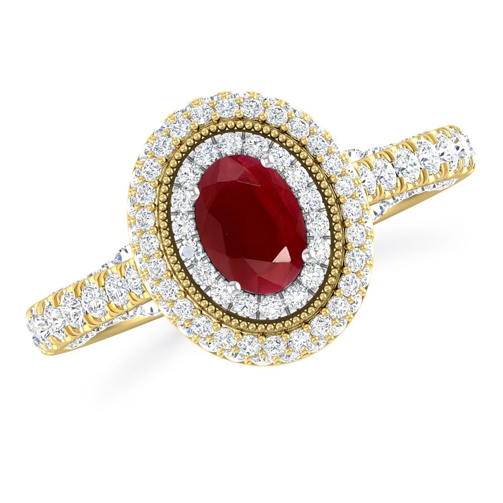 Yellow Gold/White Gold - Ruby