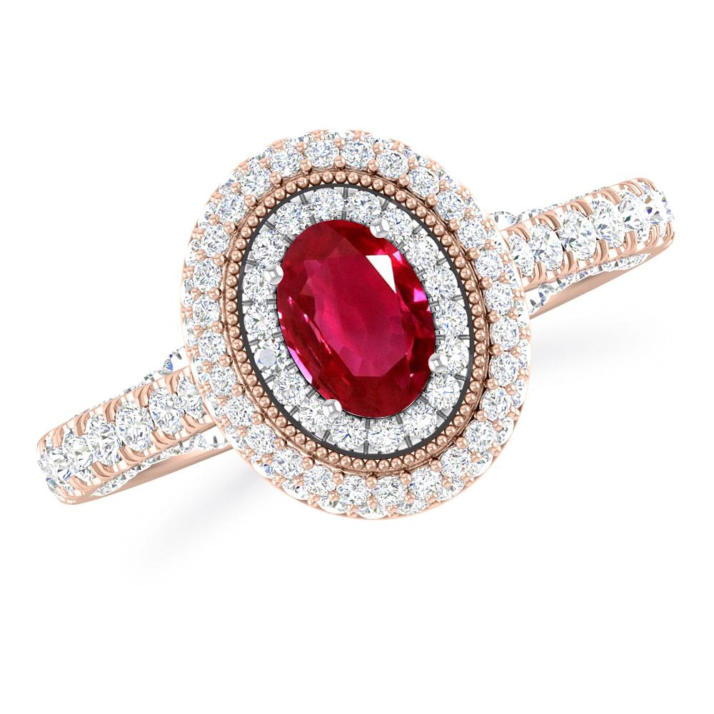 Rose Gold/White Gold - Ruby