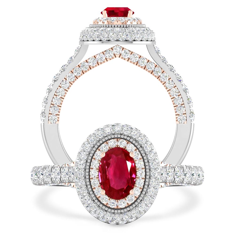 White Gold/Rose Gold - Ruby
