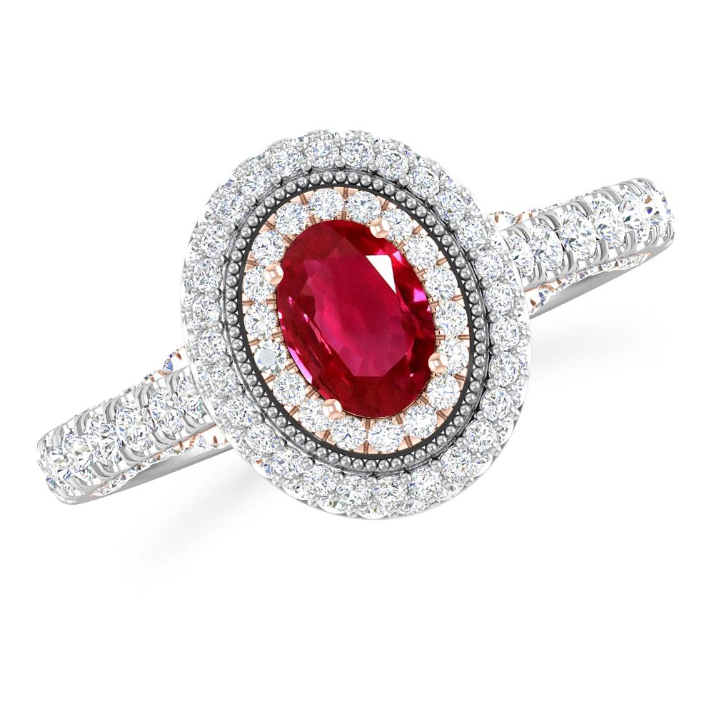 White Gold/Rose Gold - Ruby