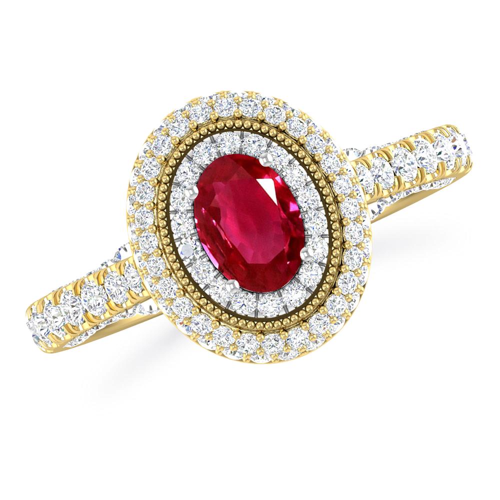 Yellow Gold/White Gold - Ruby