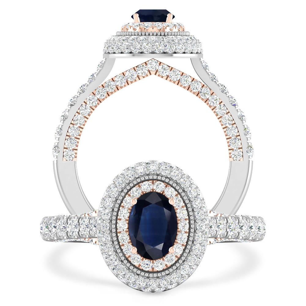 White Gold/Rose Gold - Sapphire