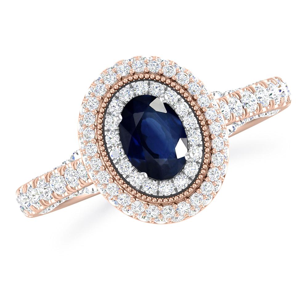 Rose Gold/White Gold - Sapphire