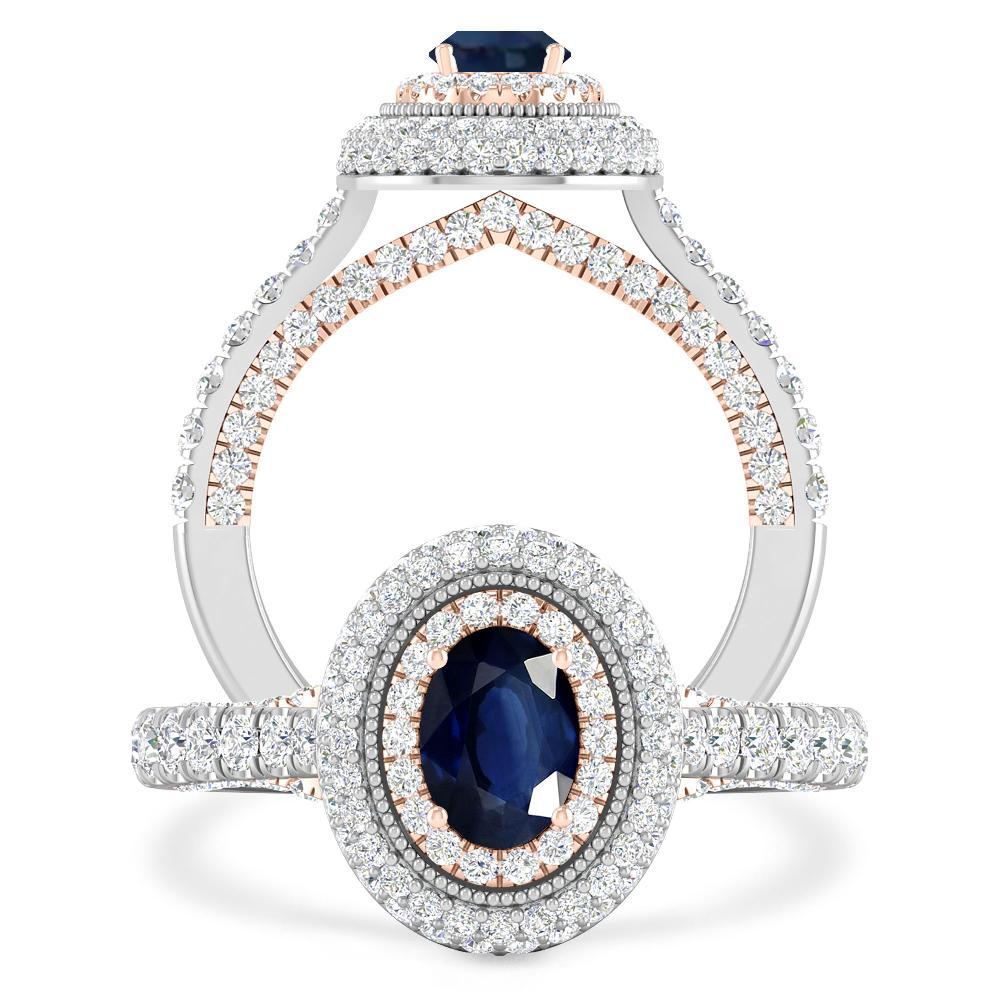 White Gold/Rose Gold - Sapphire