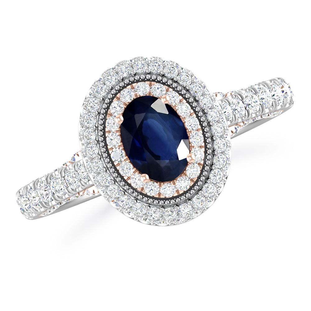 White Gold/Rose Gold - Sapphire