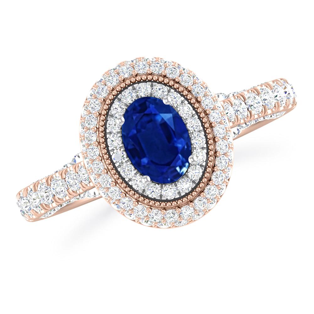 Rose Gold/White Gold - Sapphire