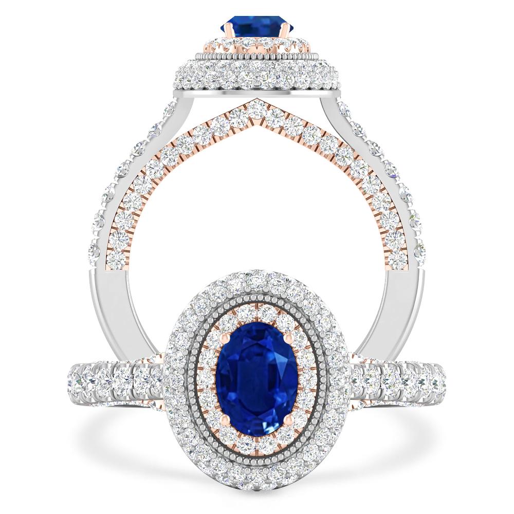 White Gold/Rose Gold - Sapphire