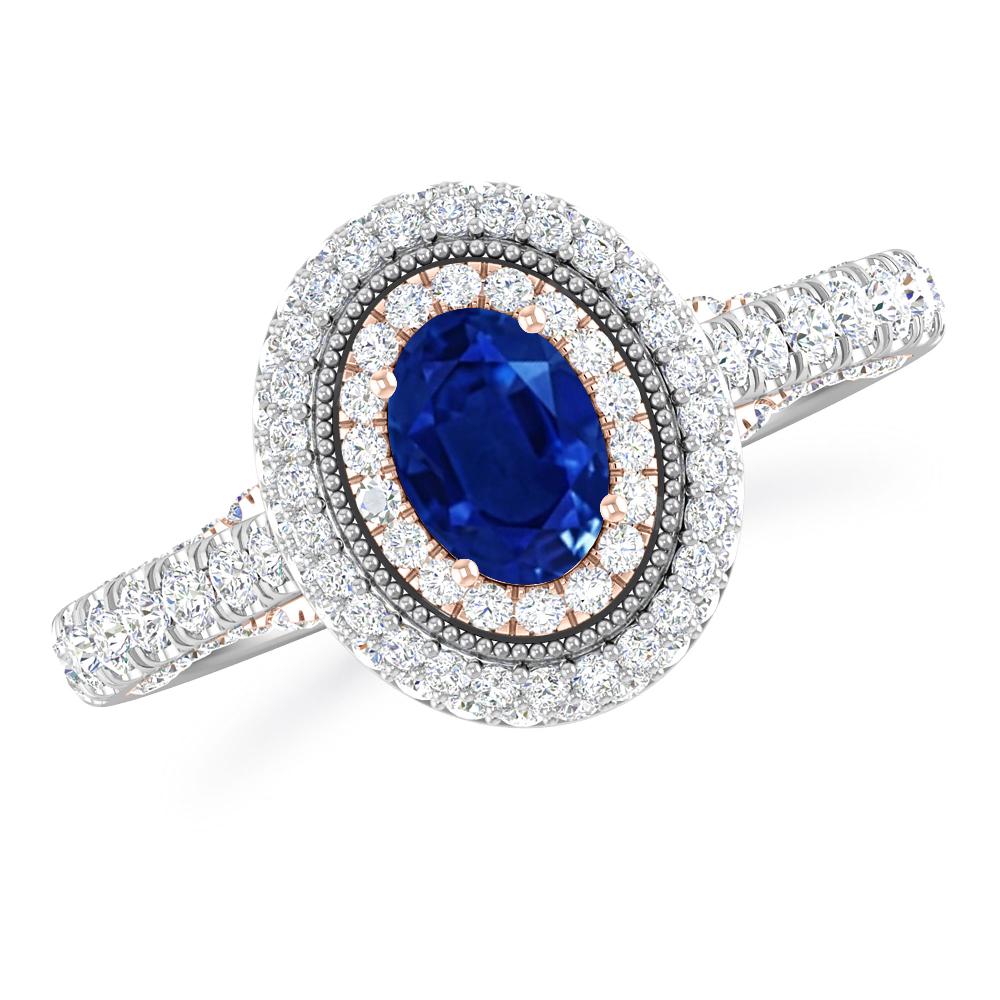 White Gold/Rose Gold - Sapphire