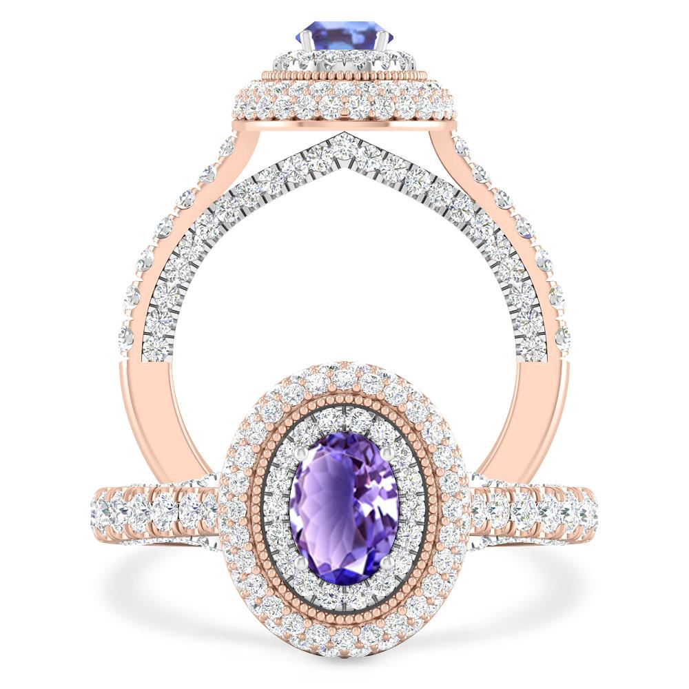 Rose Gold/White Gold - Tanzanite