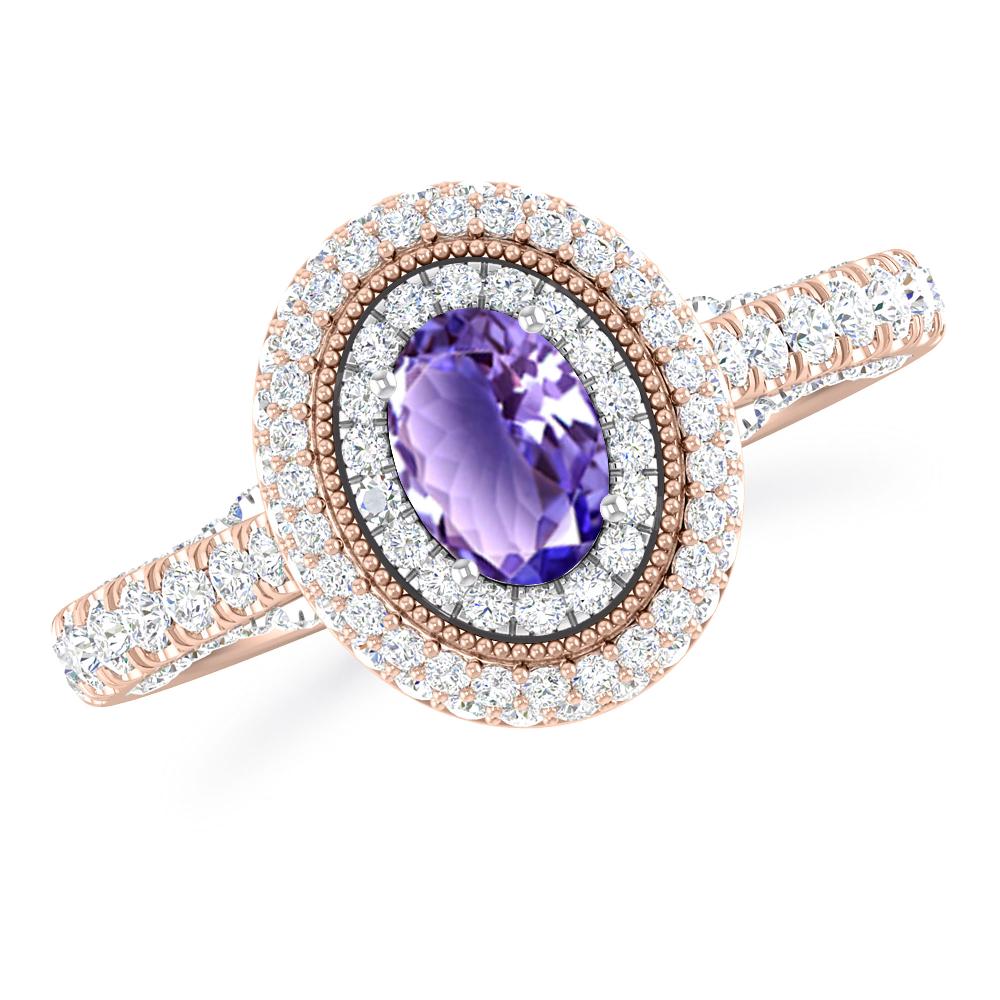 Rose Gold/White Gold - Tanzanite