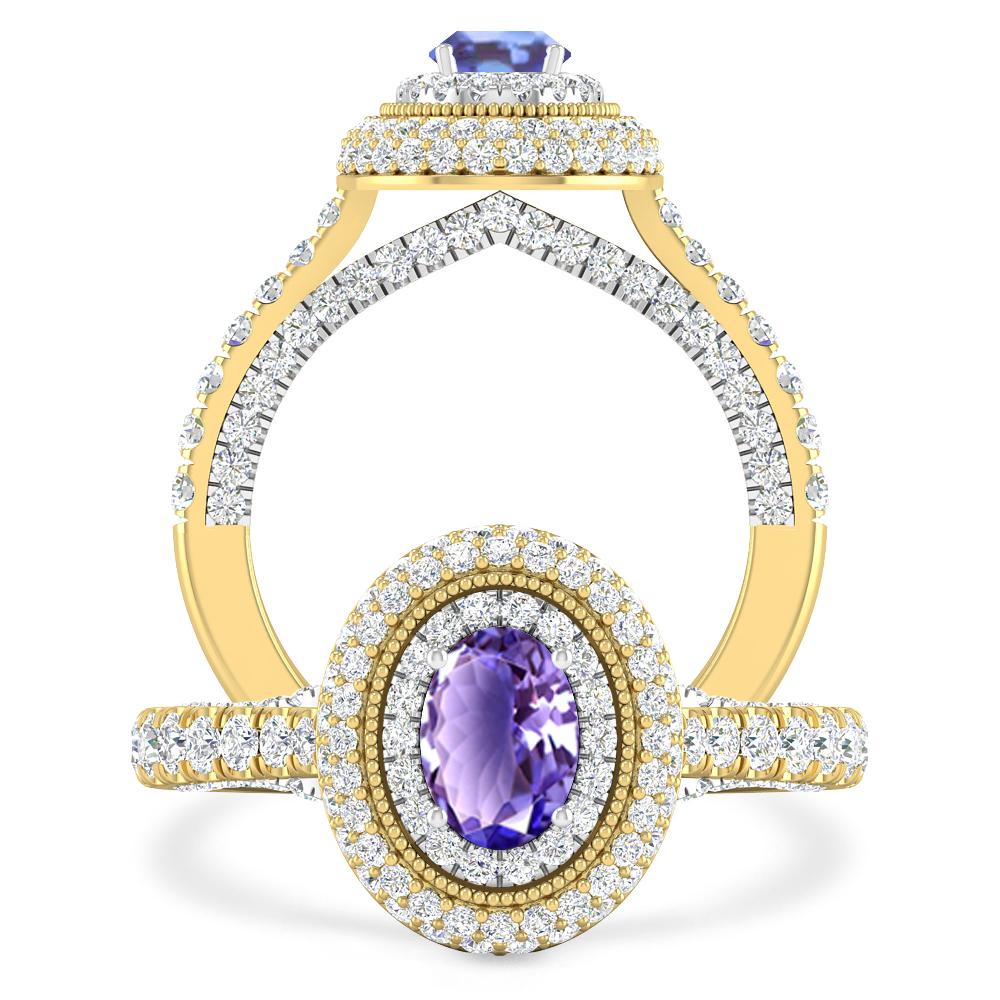 Yellow Gold/White Gold - Tanzanite