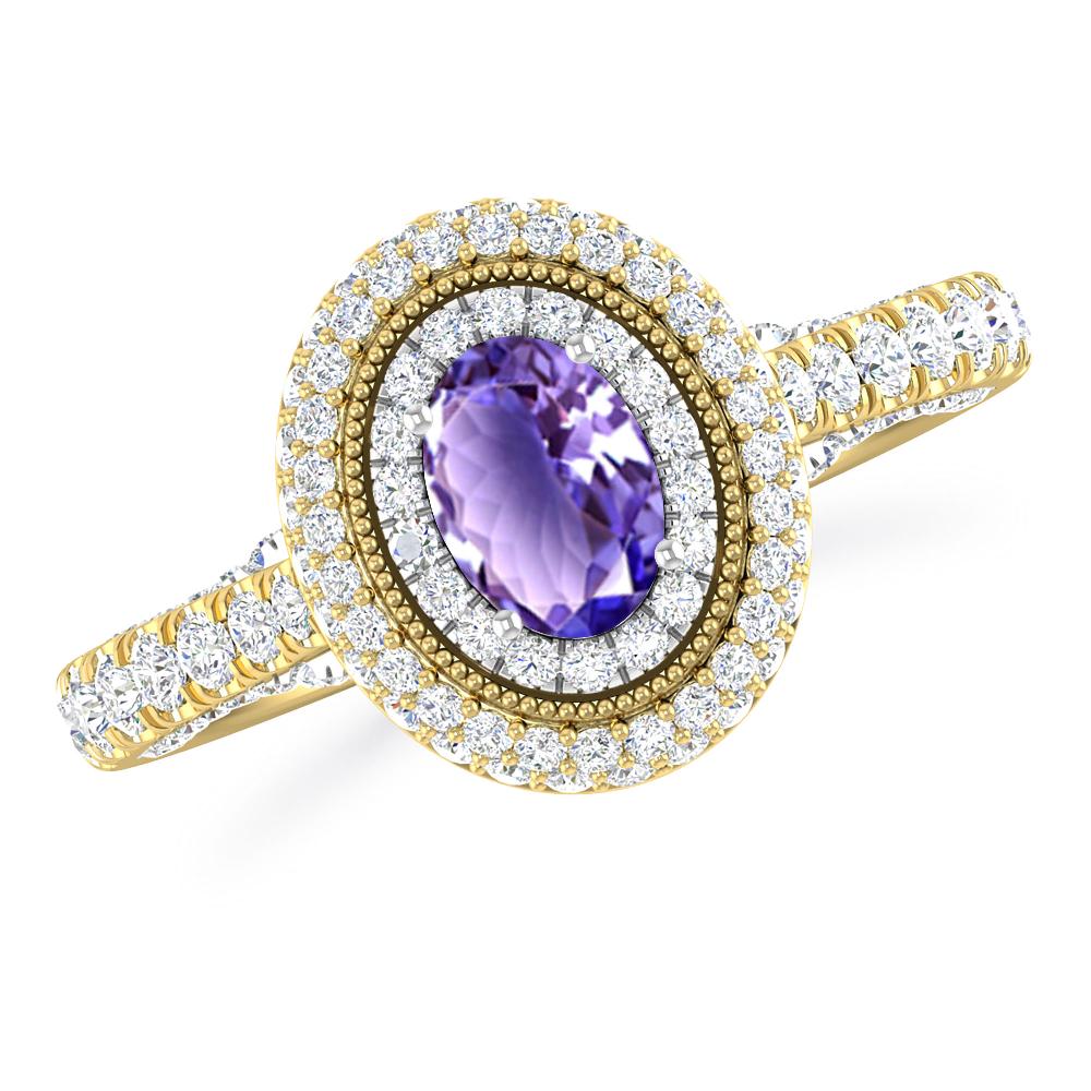 Yellow Gold/White Gold - Tanzanite